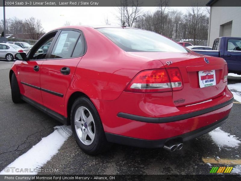 Laser Red / Slate Gray 2004 Saab 9-3 Linear Sedan