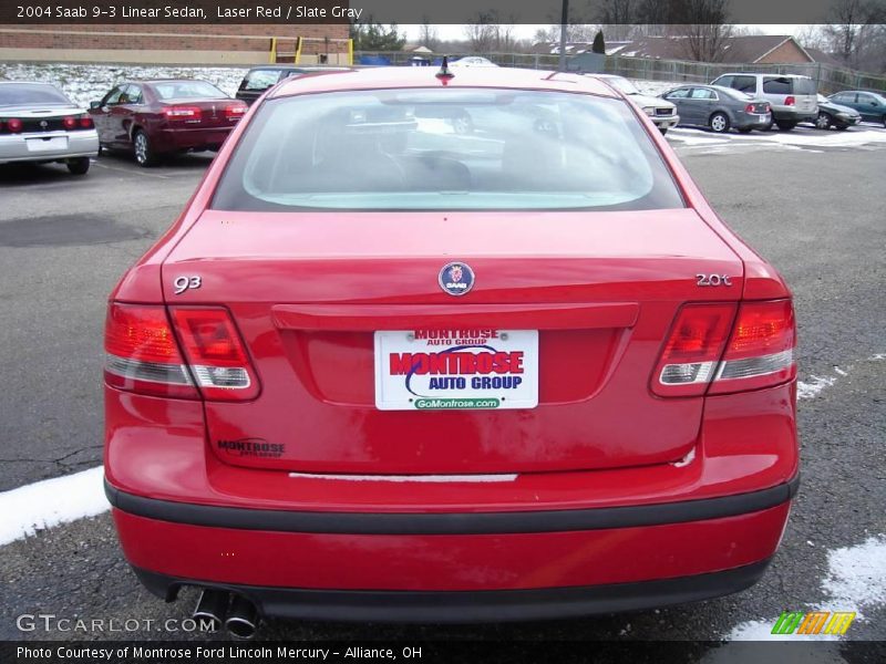 Laser Red / Slate Gray 2004 Saab 9-3 Linear Sedan