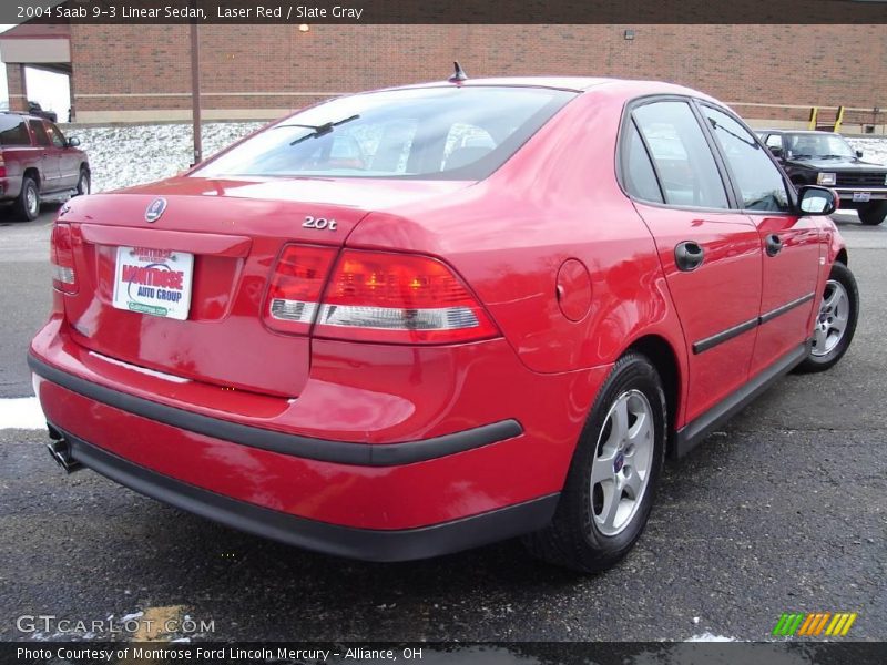 Laser Red / Slate Gray 2004 Saab 9-3 Linear Sedan