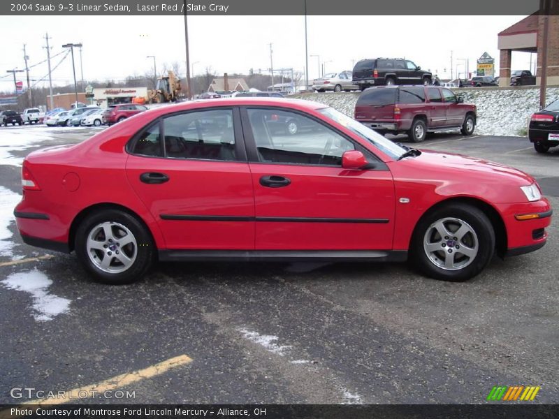 Laser Red / Slate Gray 2004 Saab 9-3 Linear Sedan