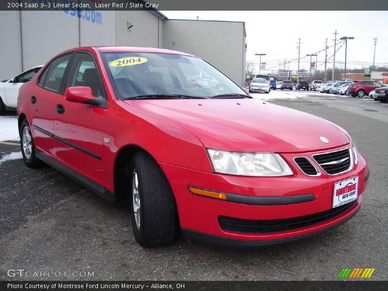 Laser Red / Slate Gray 2004 Saab 9-3 Linear Sedan