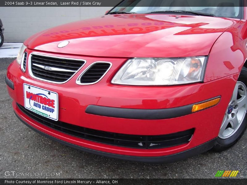 Laser Red / Slate Gray 2004 Saab 9-3 Linear Sedan