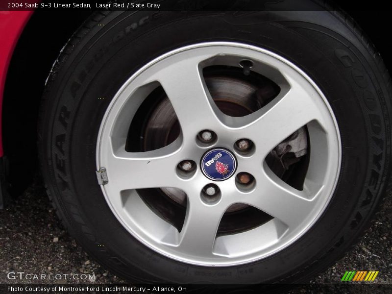 Laser Red / Slate Gray 2004 Saab 9-3 Linear Sedan
