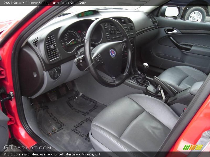 Laser Red / Slate Gray 2004 Saab 9-3 Linear Sedan