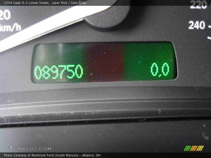 Laser Red / Slate Gray 2004 Saab 9-3 Linear Sedan