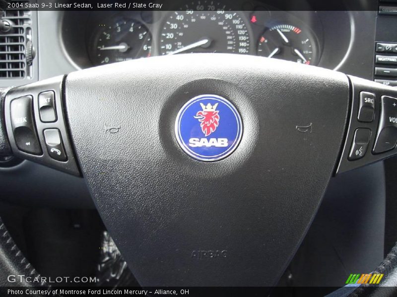 Laser Red / Slate Gray 2004 Saab 9-3 Linear Sedan