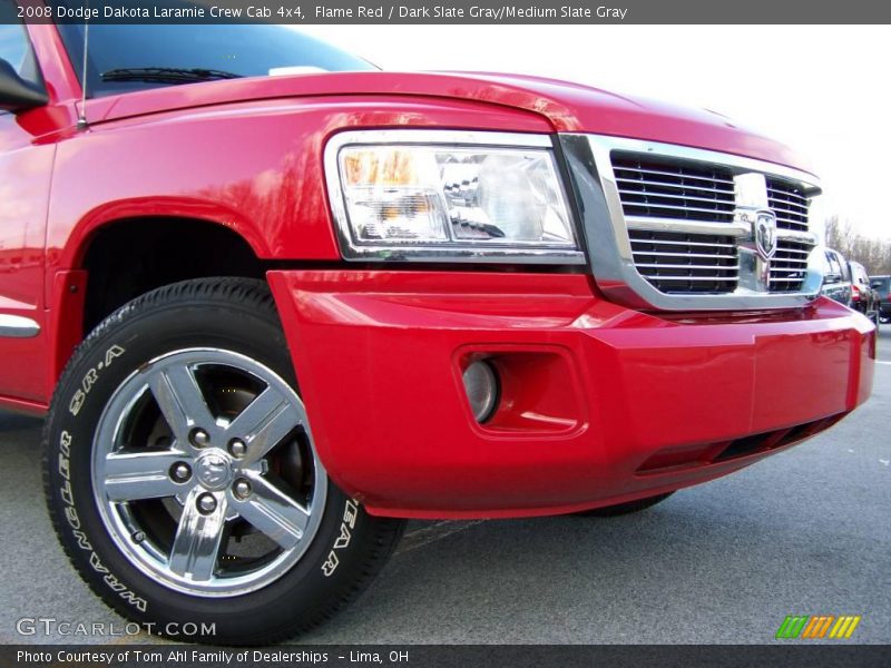Flame Red / Dark Slate Gray/Medium Slate Gray 2008 Dodge Dakota Laramie Crew Cab 4x4