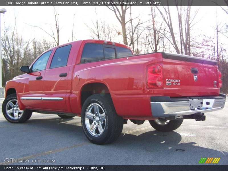 Flame Red / Dark Slate Gray/Medium Slate Gray 2008 Dodge Dakota Laramie Crew Cab 4x4