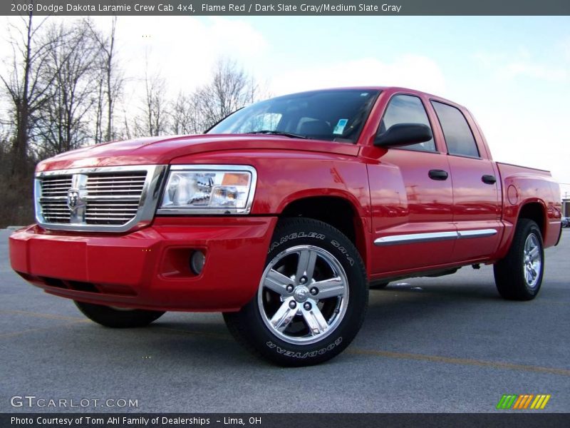 Flame Red / Dark Slate Gray/Medium Slate Gray 2008 Dodge Dakota Laramie Crew Cab 4x4