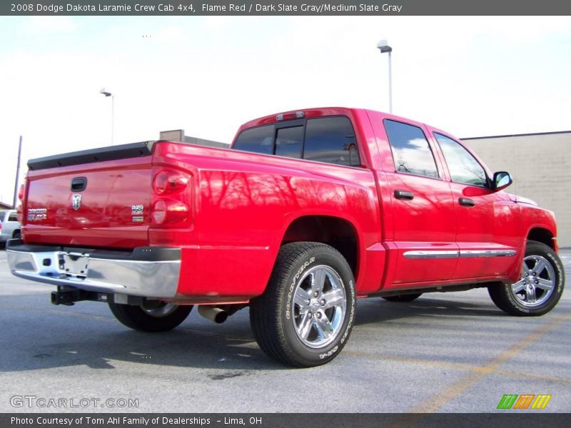 Flame Red / Dark Slate Gray/Medium Slate Gray 2008 Dodge Dakota Laramie Crew Cab 4x4