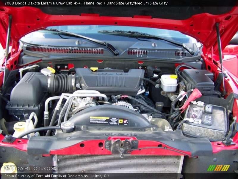Flame Red / Dark Slate Gray/Medium Slate Gray 2008 Dodge Dakota Laramie Crew Cab 4x4