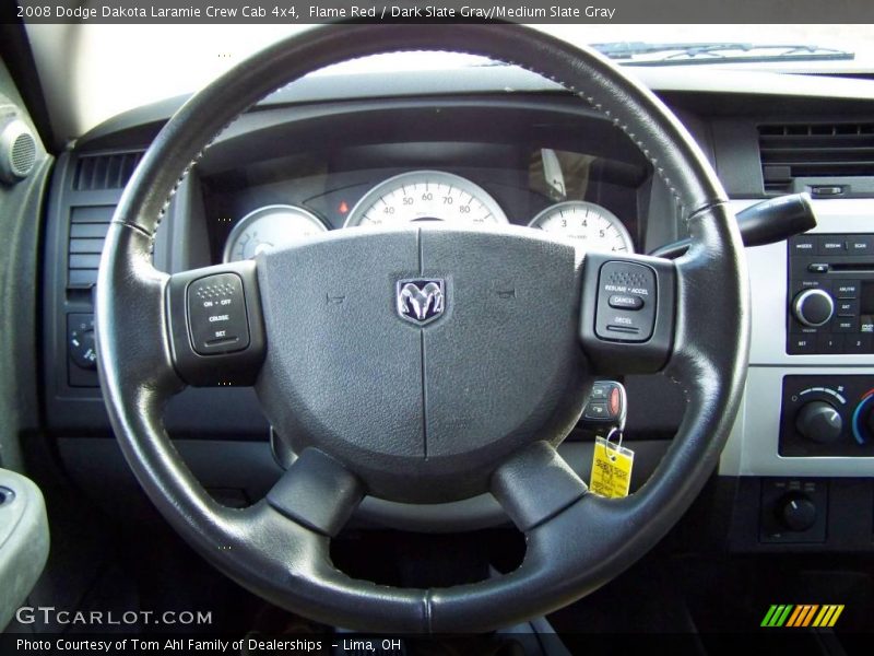 Flame Red / Dark Slate Gray/Medium Slate Gray 2008 Dodge Dakota Laramie Crew Cab 4x4