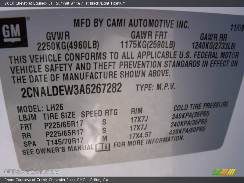 Summit White / Jet Black/Light Titanium 2010 Chevrolet Equinox LT