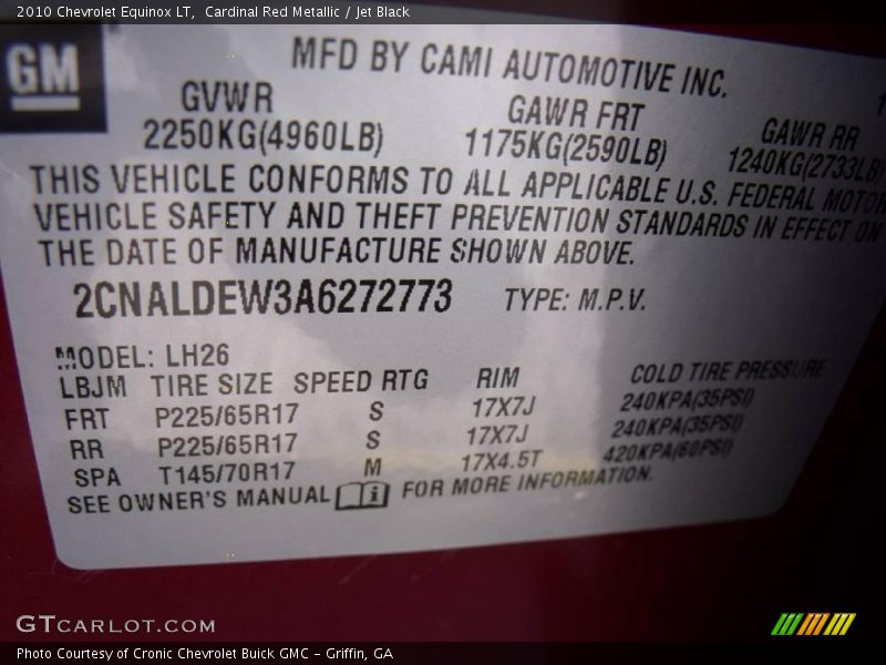 Cardinal Red Metallic / Jet Black 2010 Chevrolet Equinox LT