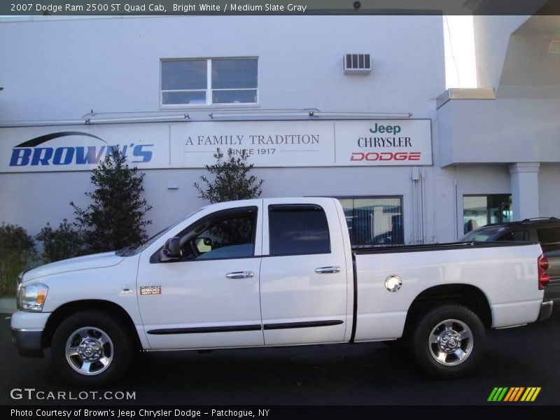 Bright White / Medium Slate Gray 2007 Dodge Ram 2500 ST Quad Cab