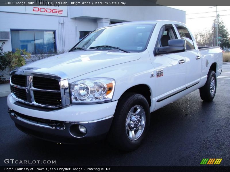 Bright White / Medium Slate Gray 2007 Dodge Ram 2500 ST Quad Cab