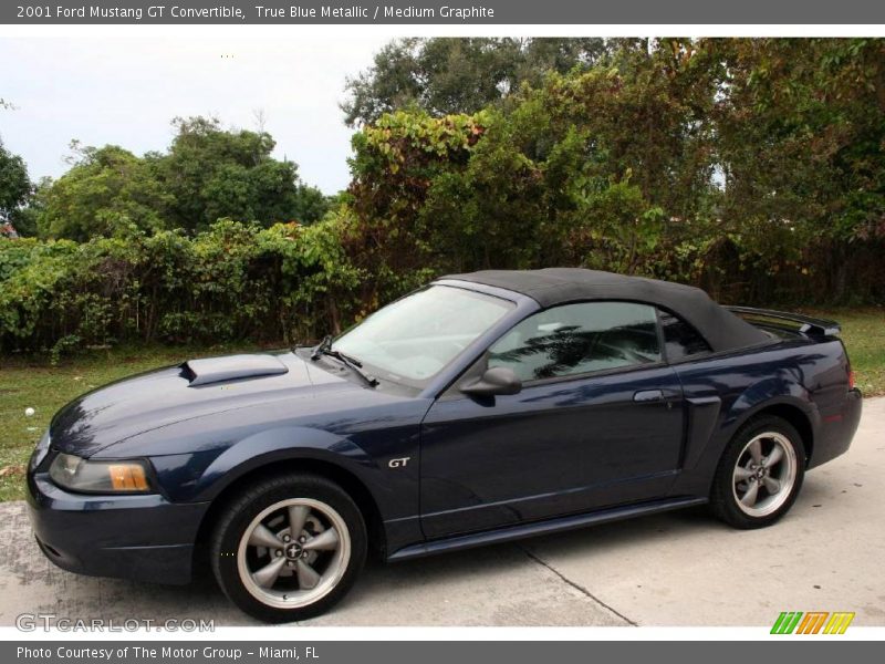 True Blue Metallic / Medium Graphite 2001 Ford Mustang GT Convertible