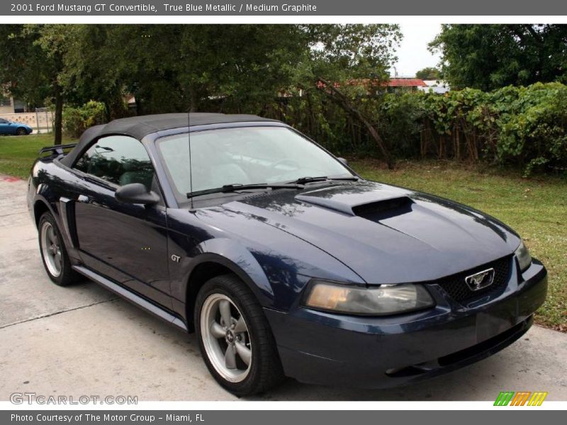 True Blue Metallic / Medium Graphite 2001 Ford Mustang GT Convertible