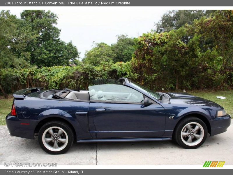 True Blue Metallic / Medium Graphite 2001 Ford Mustang GT Convertible