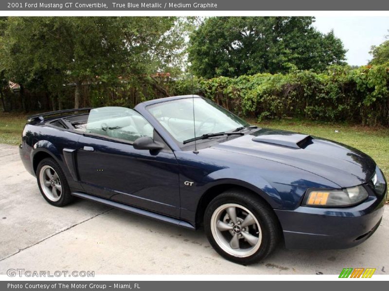 True Blue Metallic / Medium Graphite 2001 Ford Mustang GT Convertible