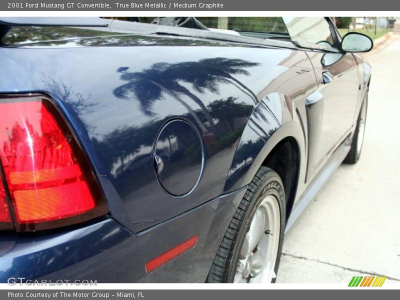 True Blue Metallic / Medium Graphite 2001 Ford Mustang GT Convertible
