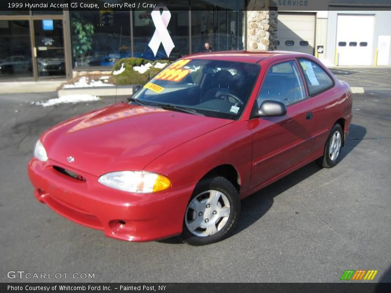 Cherry Red / Gray 1999 Hyundai Accent GS Coupe