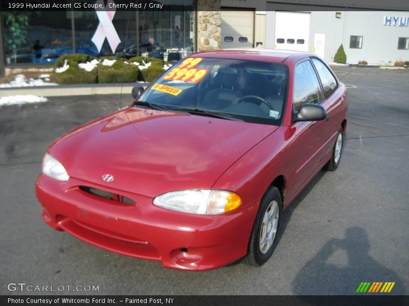 Cherry Red / Gray 1999 Hyundai Accent GS Coupe