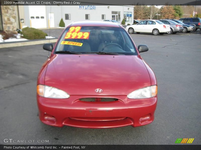 Cherry Red / Gray 1999 Hyundai Accent GS Coupe