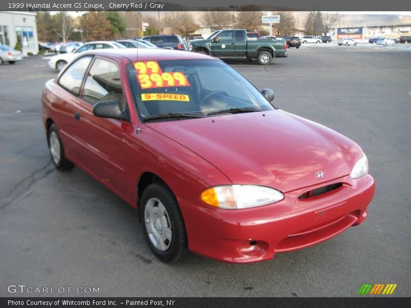 Cherry Red / Gray 1999 Hyundai Accent GS Coupe