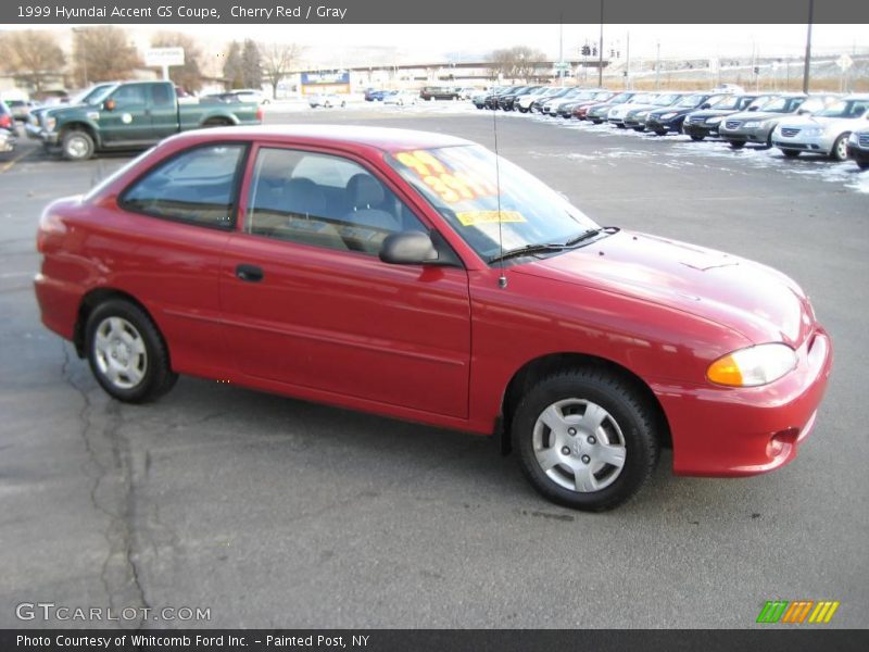 Cherry Red / Gray 1999 Hyundai Accent GS Coupe