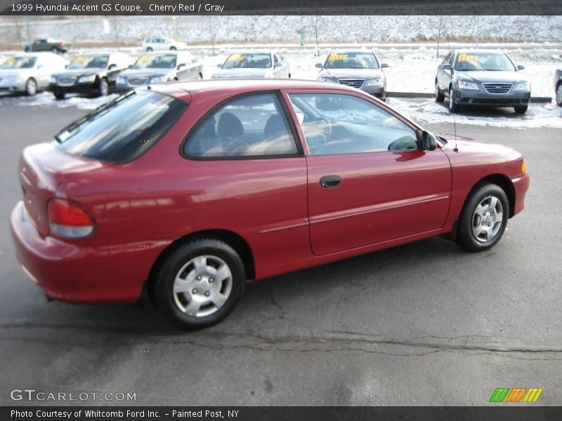 Cherry Red / Gray 1999 Hyundai Accent GS Coupe