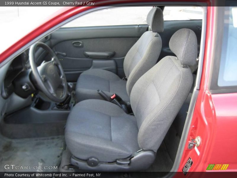 Cherry Red / Gray 1999 Hyundai Accent GS Coupe