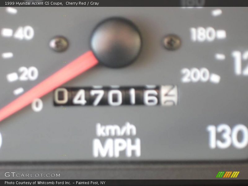 Cherry Red / Gray 1999 Hyundai Accent GS Coupe