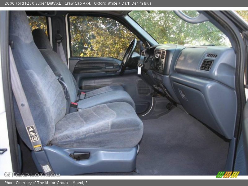 Oxford White / Dark Denim Blue 2000 Ford F250 Super Duty XLT Crew Cab 4x4