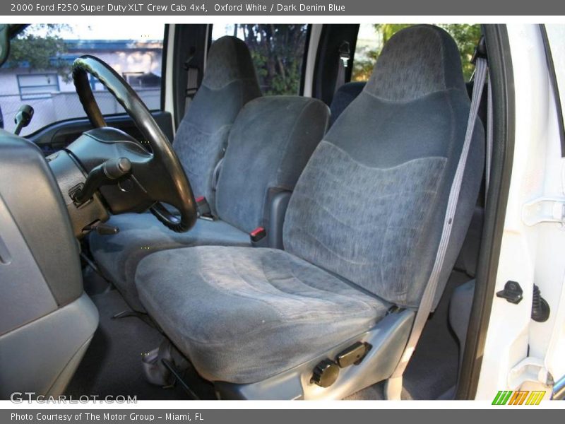 Oxford White / Dark Denim Blue 2000 Ford F250 Super Duty XLT Crew Cab 4x4
