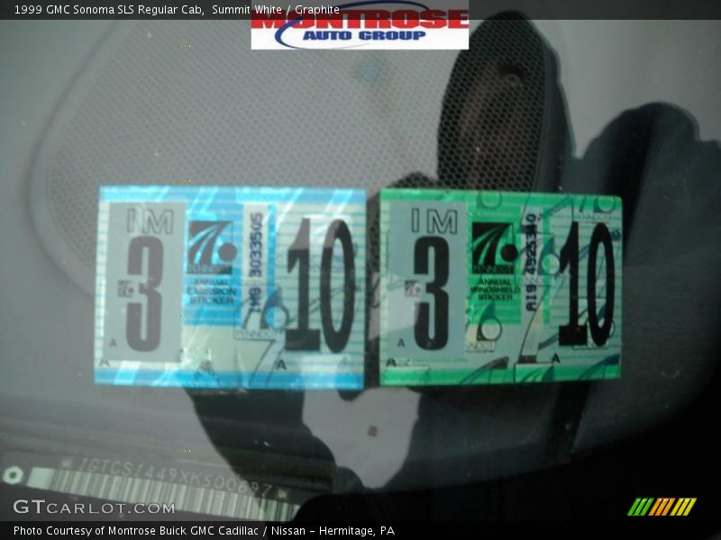 Summit White / Graphite 1999 GMC Sonoma SLS Regular Cab