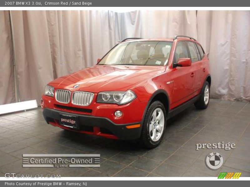 Crimson Red / Sand Beige 2007 BMW X3 3.0si