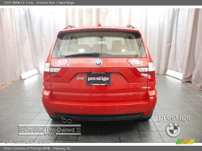 Crimson Red / Sand Beige 2007 BMW X3 3.0si