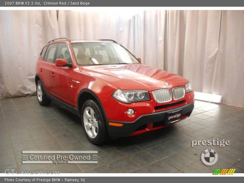 Crimson Red / Sand Beige 2007 BMW X3 3.0si