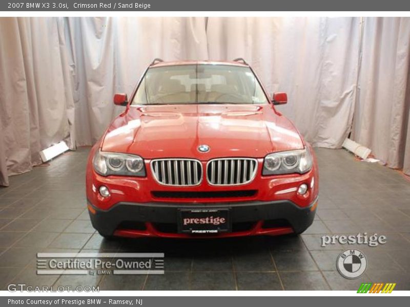 Crimson Red / Sand Beige 2007 BMW X3 3.0si