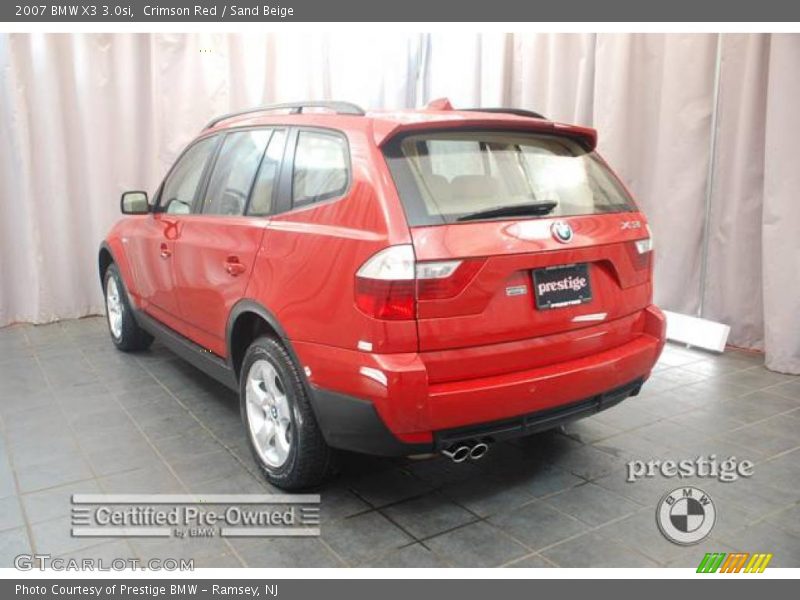 Crimson Red / Sand Beige 2007 BMW X3 3.0si