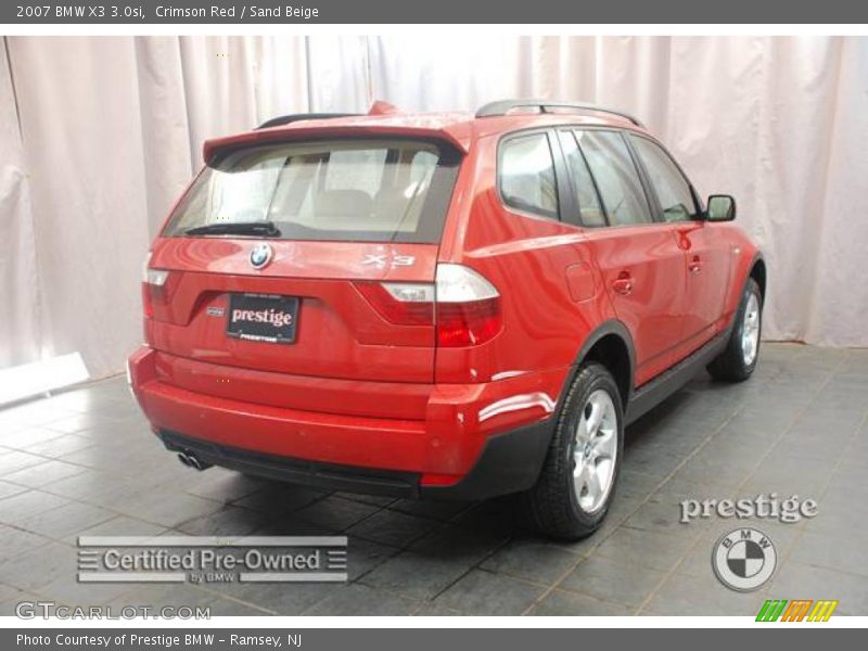 Crimson Red / Sand Beige 2007 BMW X3 3.0si