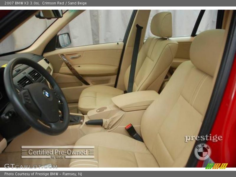 Crimson Red / Sand Beige 2007 BMW X3 3.0si