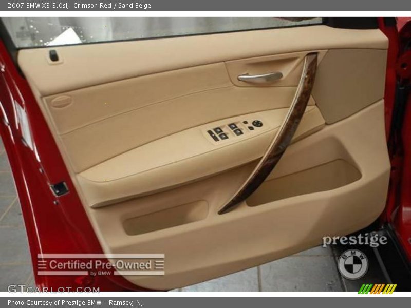 Crimson Red / Sand Beige 2007 BMW X3 3.0si
