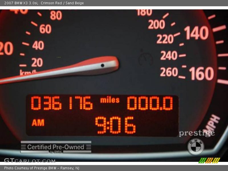 Crimson Red / Sand Beige 2007 BMW X3 3.0si