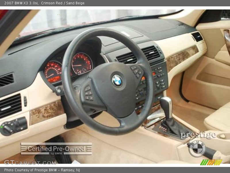 Crimson Red / Sand Beige 2007 BMW X3 3.0si