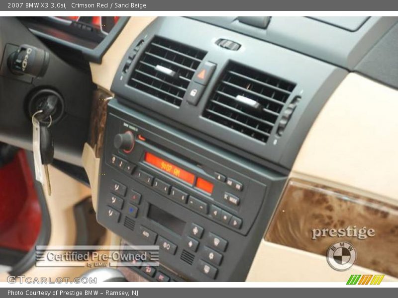 Crimson Red / Sand Beige 2007 BMW X3 3.0si