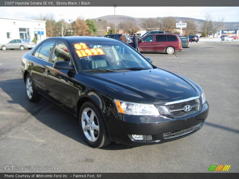 Ebony Black / Black 2007 Hyundai Sonata SE V6
