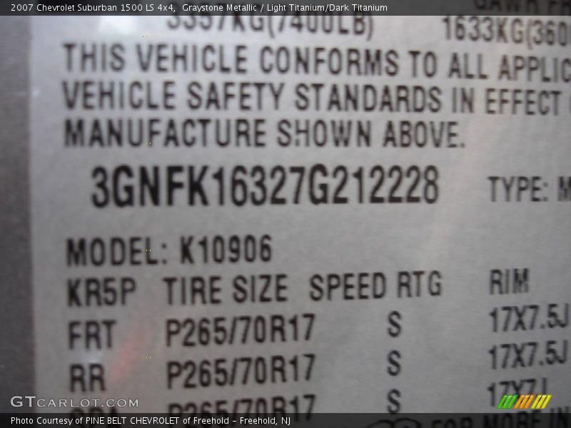 Graystone Metallic / Light Titanium/Dark Titanium 2007 Chevrolet Suburban 1500 LS 4x4