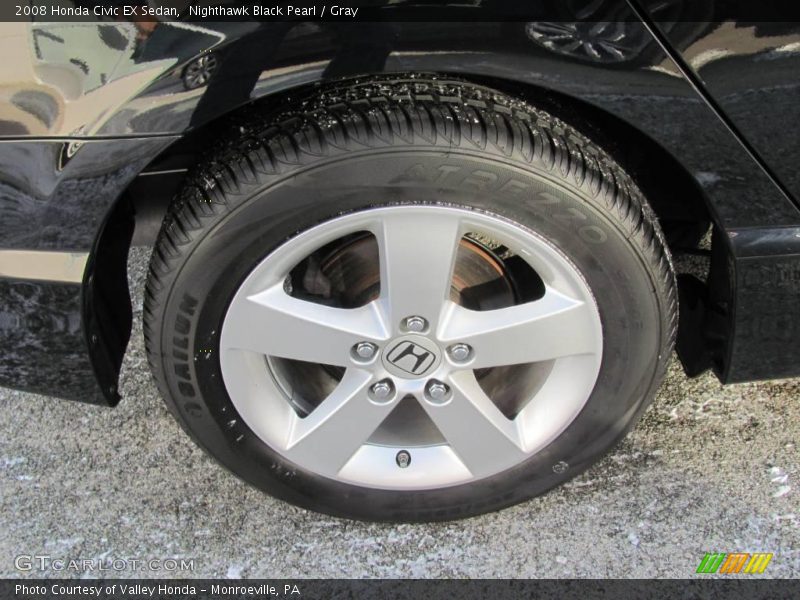 Nighthawk Black Pearl / Gray 2008 Honda Civic EX Sedan